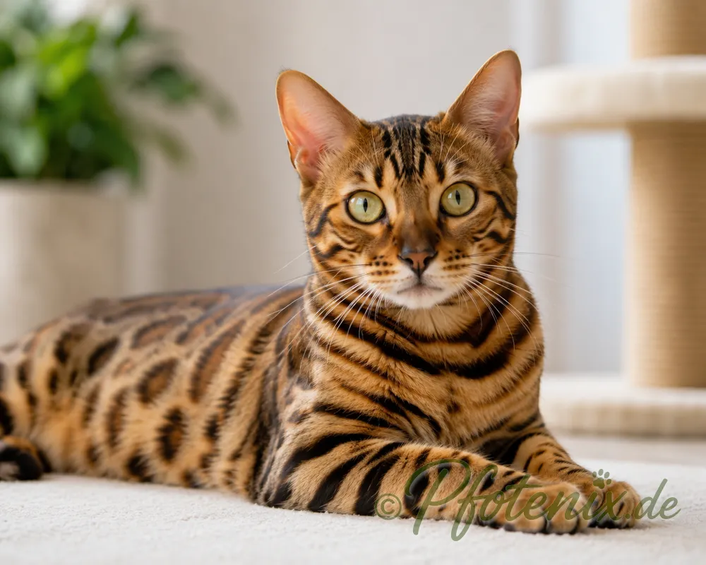 Bengal-Katze mit wildkatzenähnlichem Fellmuster